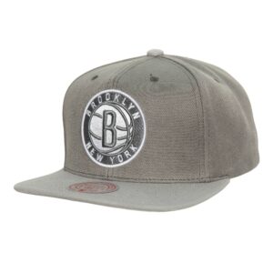 Mitchell & Ness Cool Gray Snapback Brooklyn Nets Hat Grey 737574