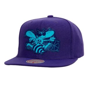 Mitchell & Ness Now You See Me Snapback HWC Charlotte Hornets Hat Violet 738411