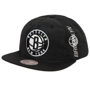 Baseball Cap Mitchell & Ness Nylon Szn Deadstock Snapback Brooklyn Nets Hat Black 737435