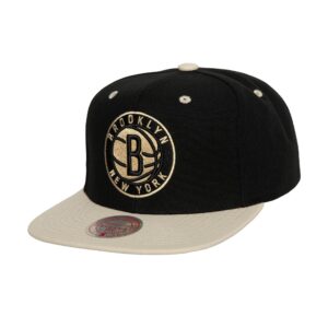 Mitchell & Ness Pin Drop Snapback Brooklyn Nets Hat Black 737535