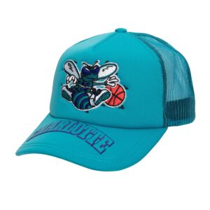 Mitchell & Ness Puff The Magic Trucker Snapback HWC Charlotte Hornets Hat Blue 738049