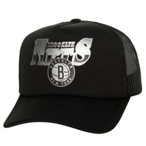 Mitchell & Ness Rock On Trucker Brooklyn Nets Hat Black 738026