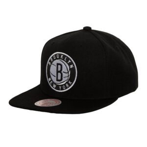 Mitchell & Ness Satin Under Snapback Brooklyn Nets Hat Black 737697