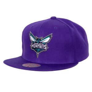 Mitchell & Ness Side Core 2.0 Snapback Charlotte Hornets Hat Violet 738842