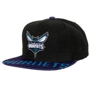 Mitchell & Ness Snapshot Snapback Charlotte Hornets Hat Black 739818