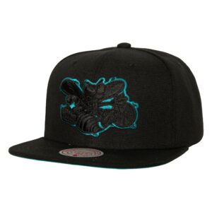 Mitchell & Ness TC Bottoms Snapback HWC Charlotte Hornets Hat Black 738989