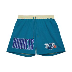 Mitchell & Ness Team OG 2.0 Fashion Vintage Logo Charlotte Hornets Shorts Black 740675