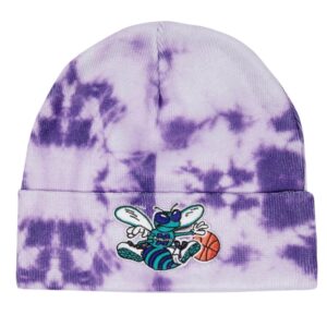 Mitchell & Ness Tie Dye Knit HWC Charlotte Hornets Beanie White 740359