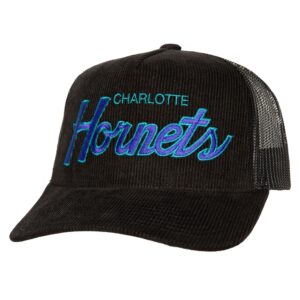 Mitchell & Ness Times Up Trucker HWC Charlotte Hornets Hat Black 738154