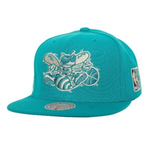 Mitchell & Ness Watch Me Shine Snapback HWC Charlotte Hornets Hat Turquoise 738980