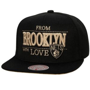 Mitchell & Ness With Love Snapback Brooklyn Nets Hat Black 737308