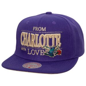 Mitchell & Ness With Love Snapback HWC Charlotte Hornets Hat Grey 738440