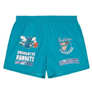 Mitchell & Ness Woven Charlotte Hornets Shorts Turquoise 740802