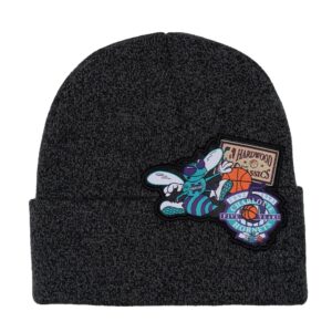 Mitchell & Ness XL Logo Patch Knit HWC Charlotte Hornets Beanie Grey 740000