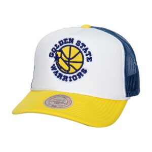 Mitchell & Ness Blocker Trucker HWC Golden State Warriors Hat Yellow/White/Blue 744480