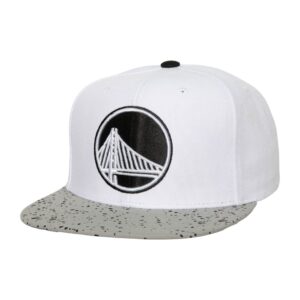 Mitchell & Ness Cement Top Snapback Golden State Warriors Hat White 744787