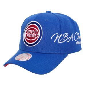 Mitchell & Ness Champ Wrap Pro Snapback HWC Detroit Pistons Hat Blue 743704