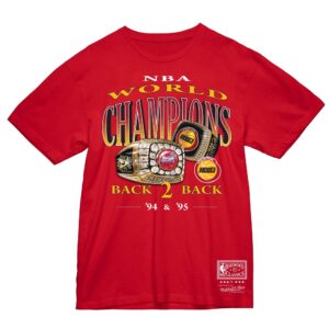 Mitchell & Ness Championship Rings Red Houston Rockets T-Shirt White 749553