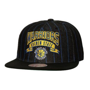 Mitchell & Ness Dem Stripes Snapback HWC Golden State Warriors Hat Black 744690