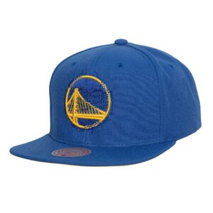 Mitchell & Ness Embroidery Glitch Snapback Golden State Warriors Hat Blue 744652