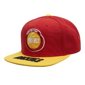 Mitchell & Ness Logo Bill Snapback HWC Houston Rockets Hat White 747187