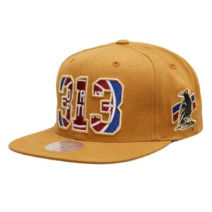 Mitchell & Ness My Towns Two18 Workwear Snapback HWC Detroit Pistons Hat Brown 743653