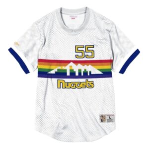 Mitchell & Ness Name And Number Mesh Top Denver Nuggets 1992-93 Dikembe Mutombo T-Shirt White 744458