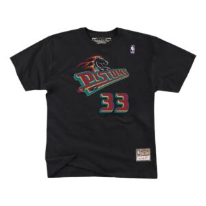 Mitchell & Ness Name & Number Detroit Pistons 1997-98 Grant Hill T-Shirt Black 744059