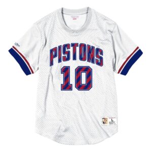 Mitchell & Ness Name & Number Mesh Crewneck Detroit Pistons Dennis Rodman T-Shirt White 744134