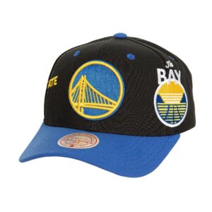 Mitchell & Ness Overbite Pro Snapback Golden State Warriors Hat Black 744552