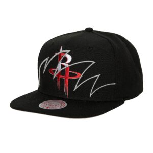 Mitchell & Ness Shark Bite Snapback Houston Rockets Hat Black 747218