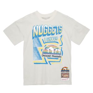 Mitchell & Ness Sidewalk Sketch Tee Denver Nuggets T-Shirt Grey 744306