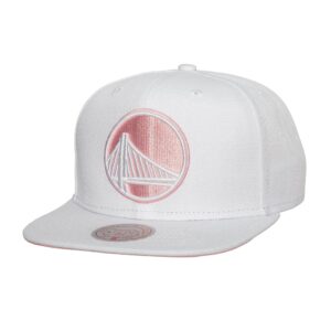 Mitchell & Ness Summer Suede Snapback Golden State Warriors Hat White 744797