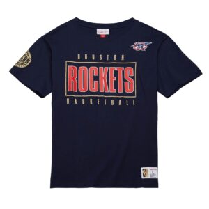 Mitchell & Ness Team OG 2.0 Premium SS Vintage Logo Houston Rockets T-Shirt Blue 749521