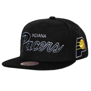 Mitchell & Ness Team Script 2.0 Snapback Indiana Pacers Hat Black 748516