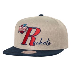 Mitchell & Ness Top Letter Snapback HWC Houston Rockets Hat Grey 747231