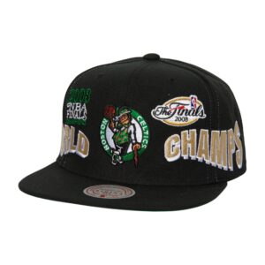 Mitchell & Ness World Champs Snapback Boston Celtics Hat Black 746453