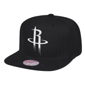 Mitchell & Ness XL BWG Snapback Houston Rockets Hat Black 747235