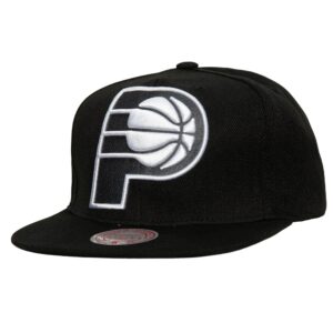 Mitchell & Ness XL BWG Snapback Indiana Pacers Hat Black 748503