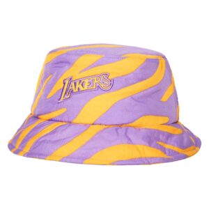 Panama Mitchell & Ness x Melody Ehsani Quilted Los Angeles Lakers Bucket Hat White 745881