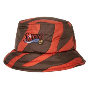 Mitchell & Ness x Melody Ehsani Quilted Philadelphia 76ers Bucket Hat Orange/Brown 745875