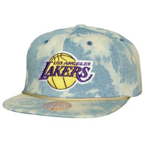 Mitchell & Ness Acid Wash Snapback Los Angeles Lakers Hat Blue 750324