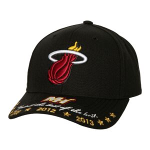 Mitchell & Ness Against The Best Pro Snapback Miami Heat Hat Black 753491