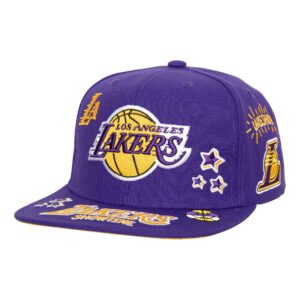 Mitchell & Ness All Out Snapback Los Angeles Lakers Hat Violet 749979