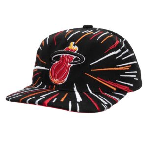 Mitchell & Ness Burst Deadstock Snapback HWC Miami Heat Hat Black 753482