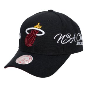 Mitchell & Ness Champ Wrap Pro Snapback Miami Heat Hat Black 753487