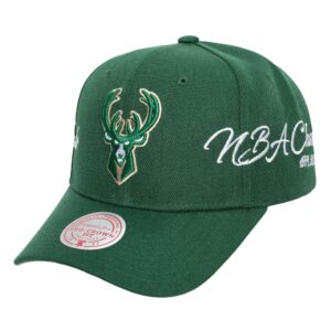 Mitchell & Ness Champ Wrap Pro Snapback Milwaukee Bucks Hat Green 755784