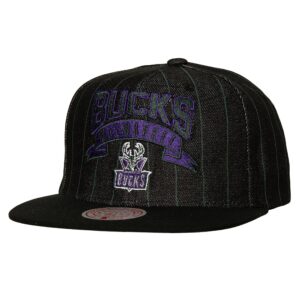 Mitchell & Ness Retro Sport Snapback HWC Milwaukee Bucks Hat Black Black 754991