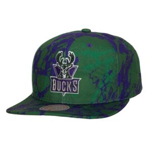 Mitchell & Ness Down For All Snapback HWC Milwaukee Bucks Hat Brown 755466