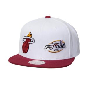 Mitchell & Ness Dual Whammy Snapback Miami Heat Hat White 753474